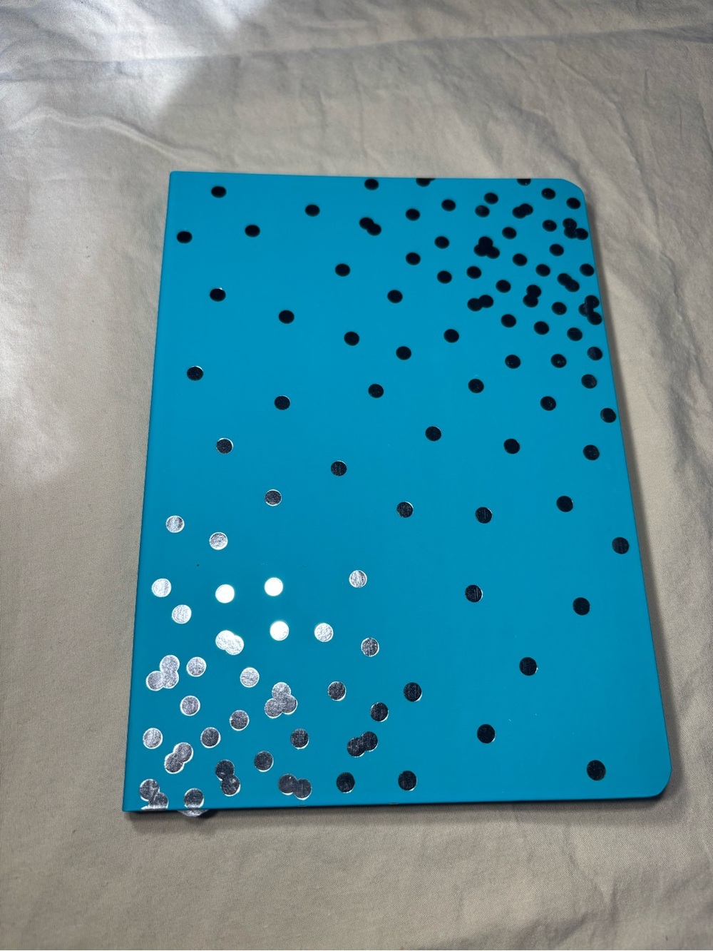 New Teal Dot Hardcover Notebook with Silver Accents Diary Journal